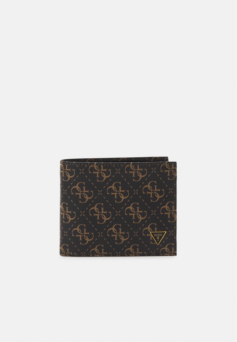 Guess MITO BILLFOLD WITH COIN - Lommebok - dark brown/ochre