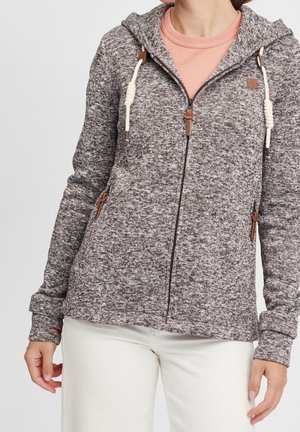 Felpa con zip - dark brown