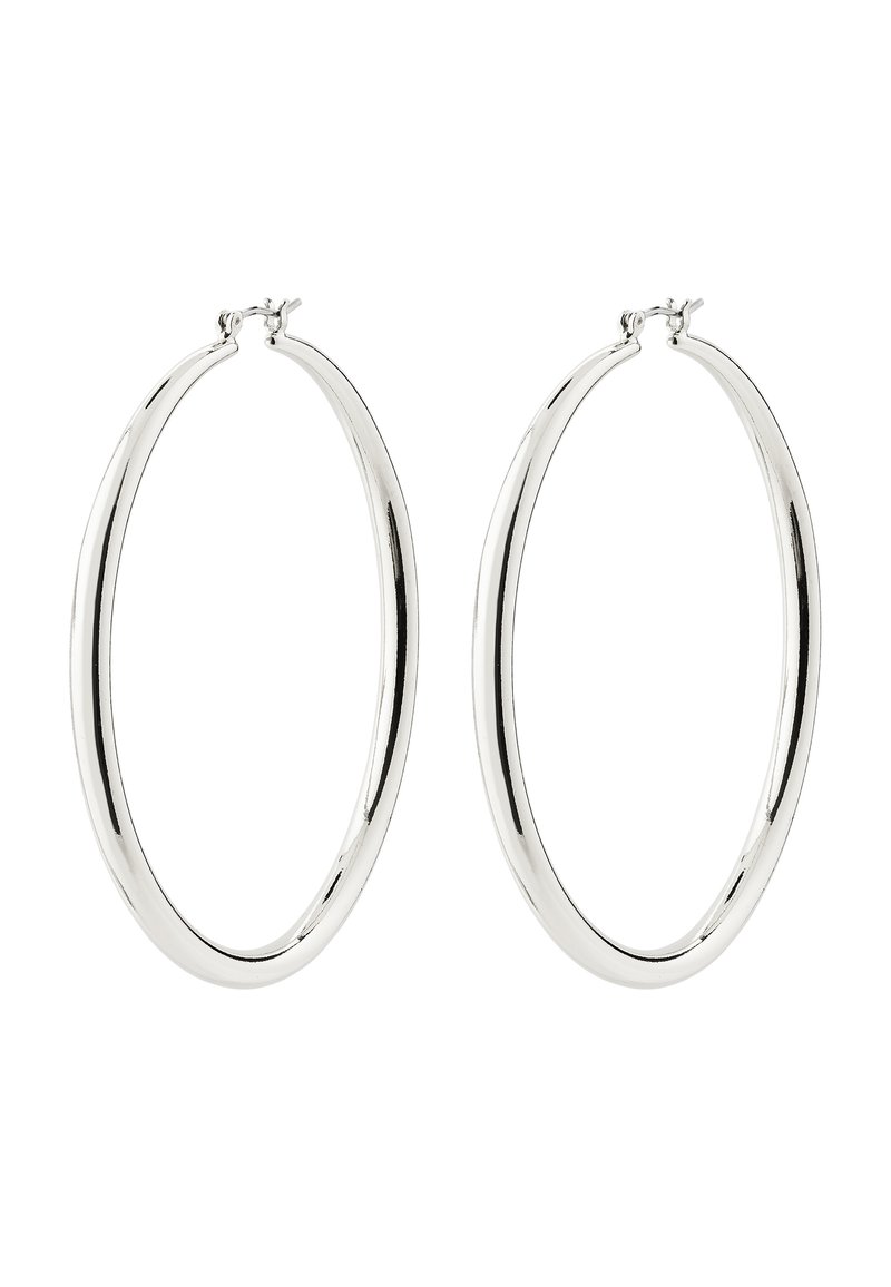 Pilgrim PRIYA LARGE HOOP EARRINGS - Náušnice - silver-coloured