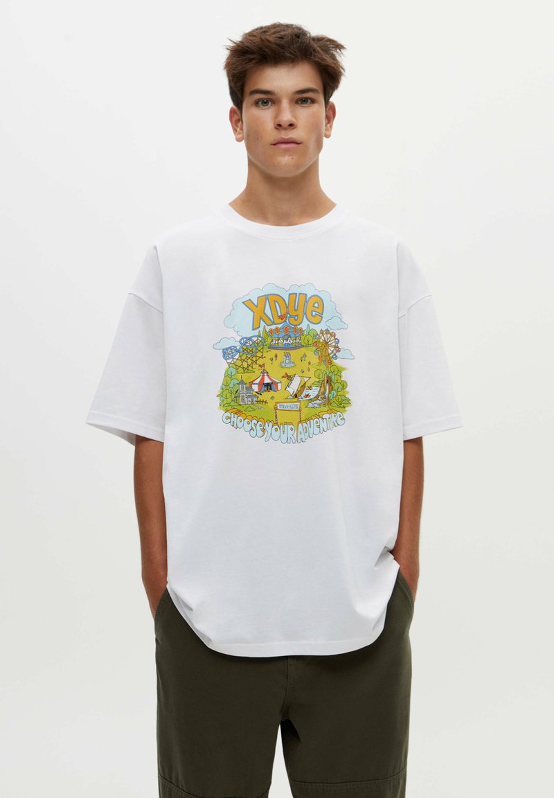 PULL&BEAR XDYE Tshirts print white/hvid Zalando.dk