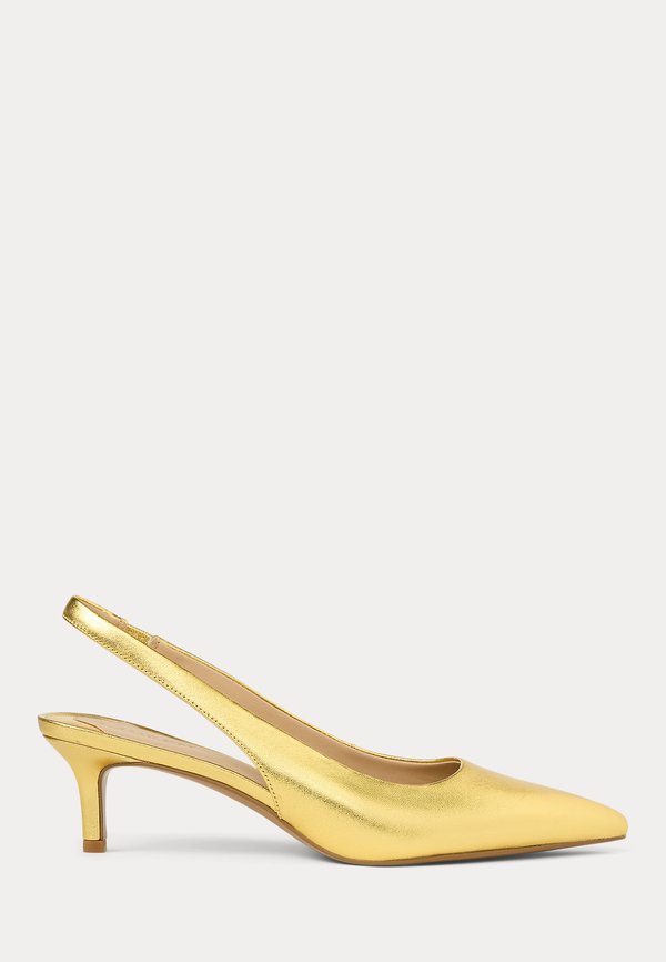LOLAH II METALLIC LEATHER SLINGBACK PUMP - Classic heels - modern gold