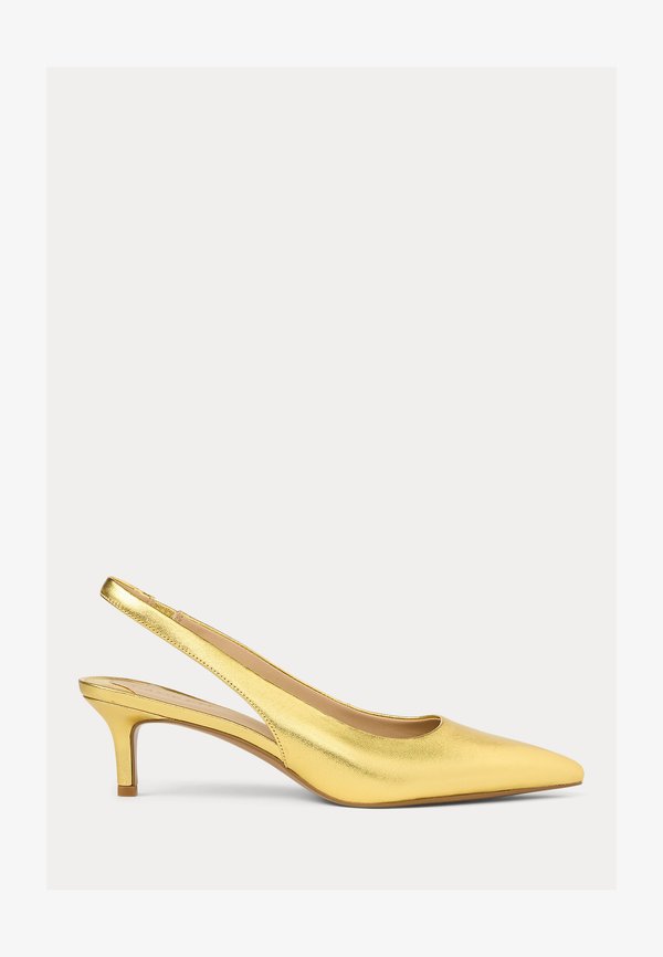 LOLAH II METALLIC LEATHER SLINGBACK PUMP - Classic heels - modern gold