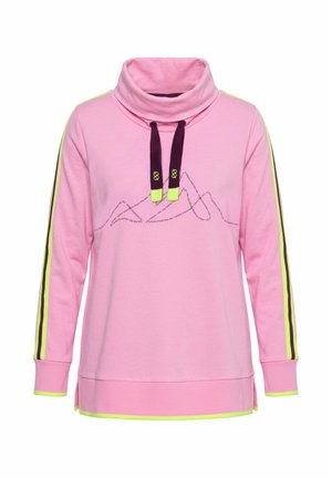 LAURASØN, SPORTY MOUNTAIN MOTIF TURTLENECK SWEATSHIRT - Sweatshirt - light pink