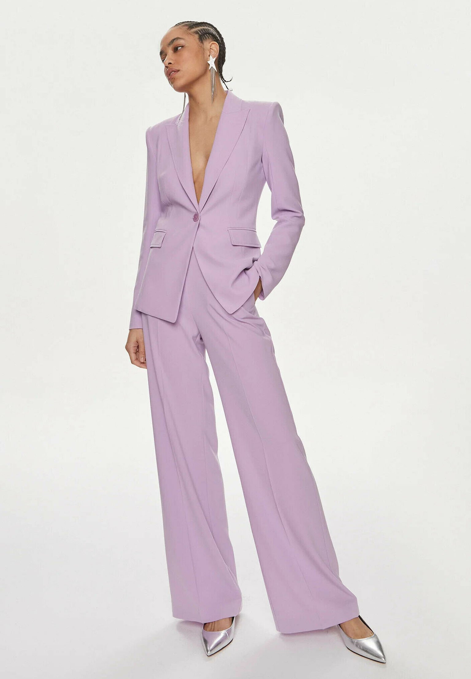 Abito Lilla Outfit Giacca Lilla Completo Giacca E Pantalone