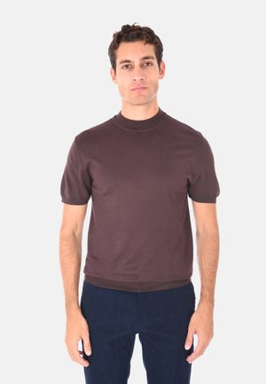 MEZZO COLLO - T-shirt basic - dark brown