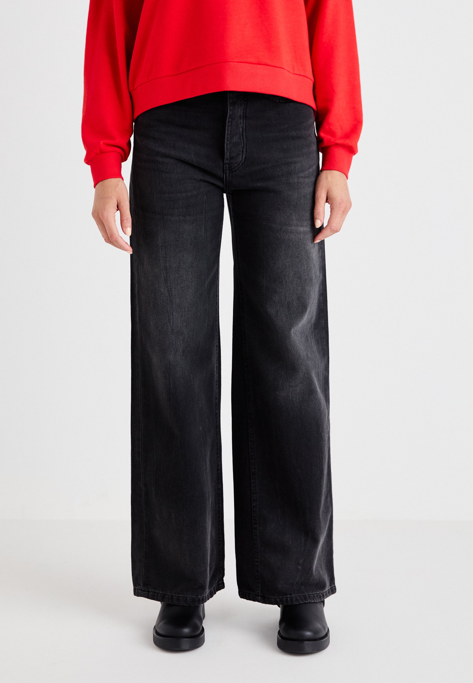 LOIS Jeans SKATER LOOSE - Wide Leg - black stone/black