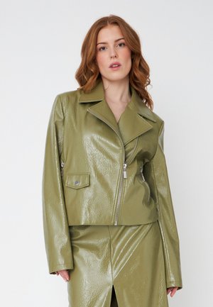 LUNA JACKET - Chaqueta de cuero sintético - sage