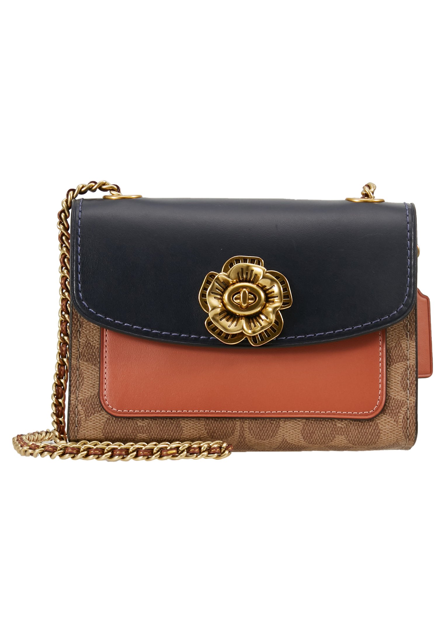 Coach SIGNATURE COLORBLOCK Skulderveske tan inklight Coach SIGNATURE COLORBLOCK Skulderveske tan inklight