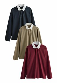 Next REGULAR FIT 3 PACK RUGBY - Polo marškinėliai - navy stone burgundy