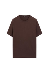 SHORT SLEEVE WITH CREW NECK - Jednoduché tričko - bordeaux