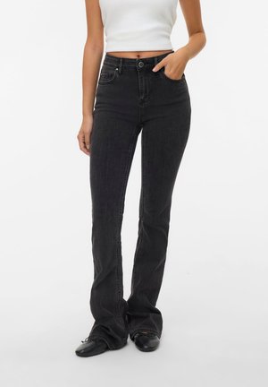 Vero Moda, Flared fit VMFLASH Mid rise - Дънки с разкроени крачоли - black