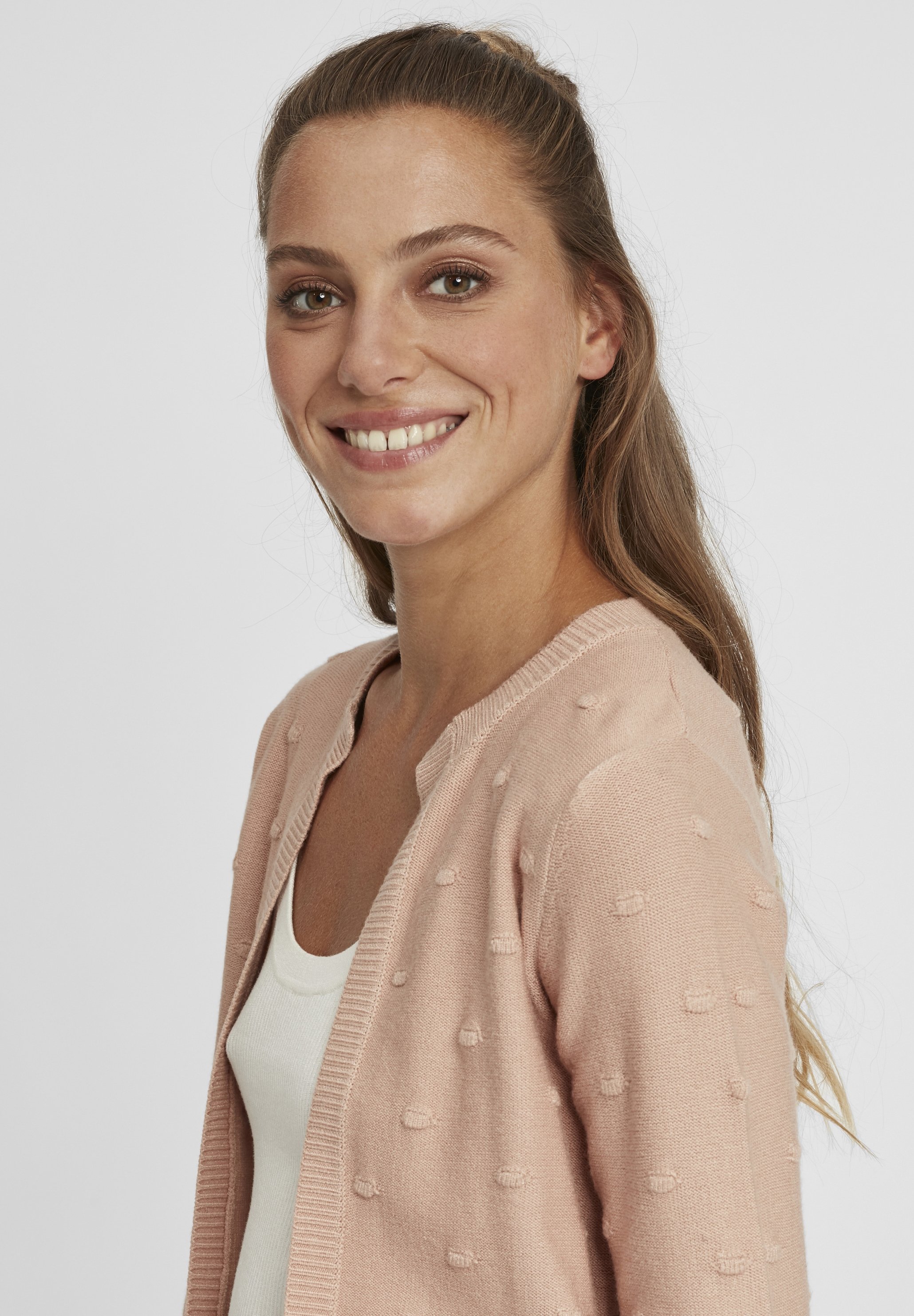 Oxmo OXKALOTTA - Cardigan - mahogany rose/light pink - Zalando