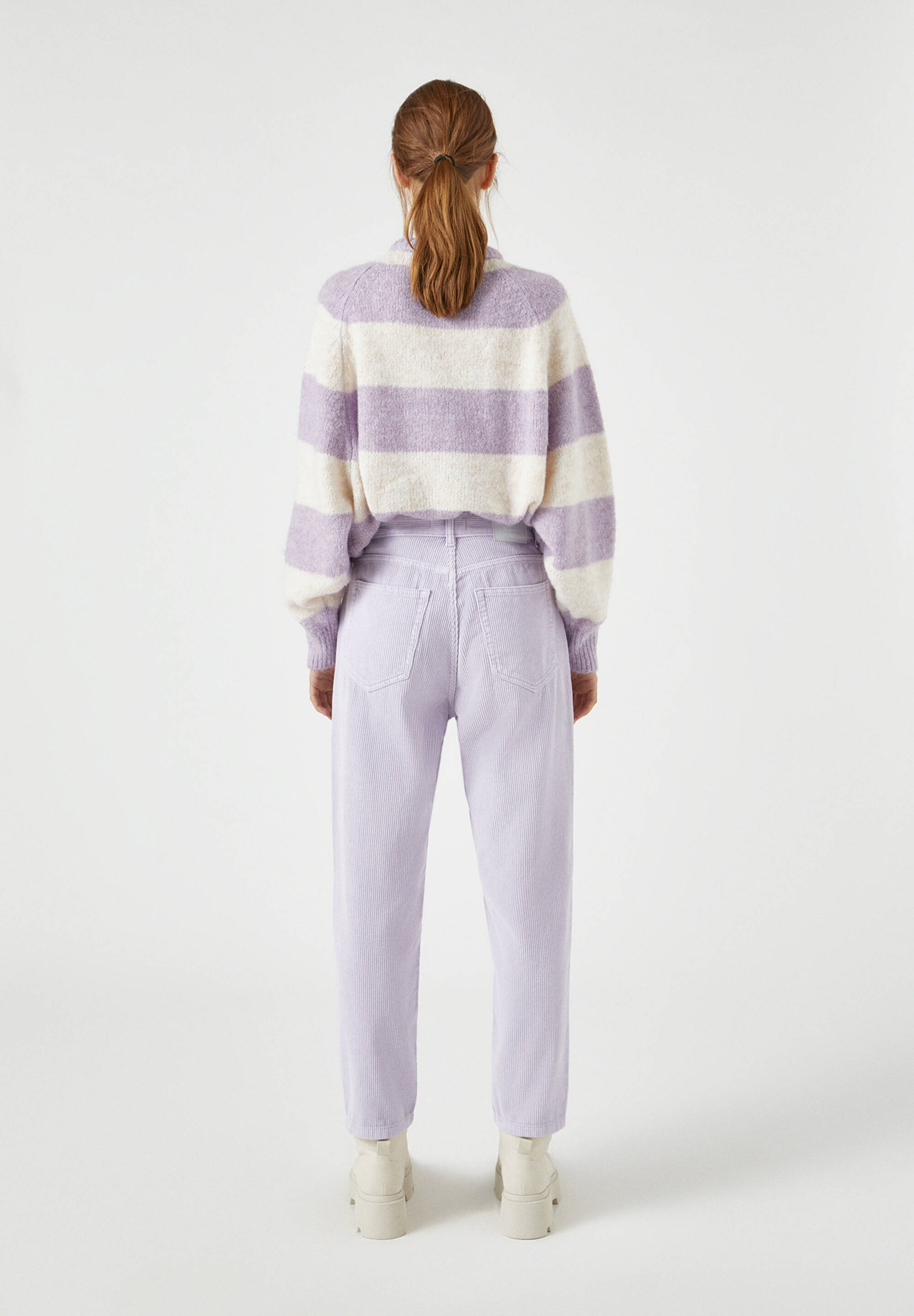 purple straight leg jeans