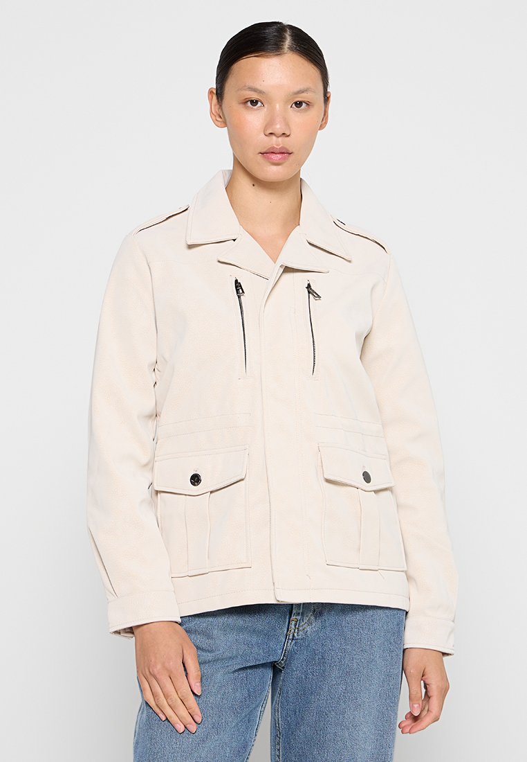 Desigual Imitatieleren jas crème