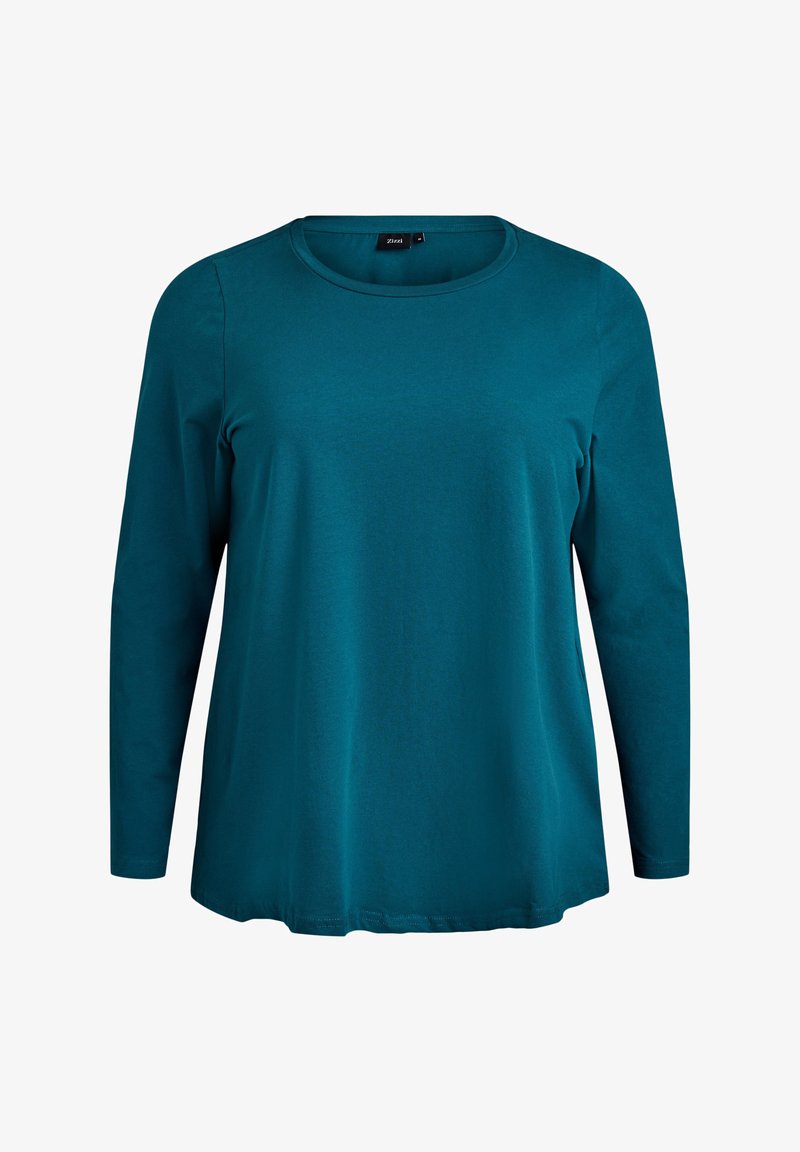 Tegelslag T-shirt met lange mouwen in zachte katoen, met een ronde hals en een relaxte pasvorm, benadrukt door eenvoudige stiksels langs de zoom.