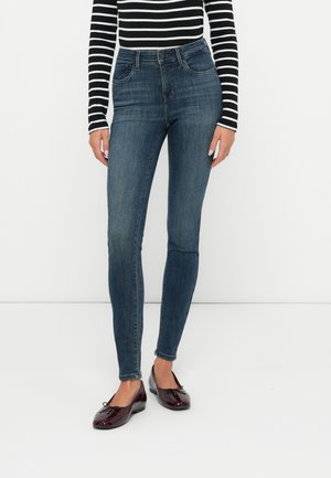 ONLPOWER MID WAIT PUSH UP - Kitsa lõikega teksad - dark blue denim