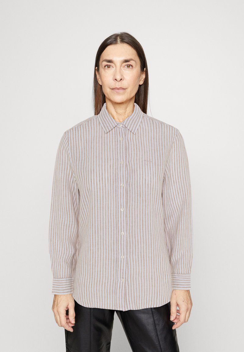 GANT STRIPE SHIRT Buttondown blouse horn beige/beige Zalando.co.uk