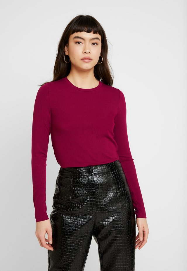 CREW NECK SOLIDS - Long sleeved top - dark fuschia