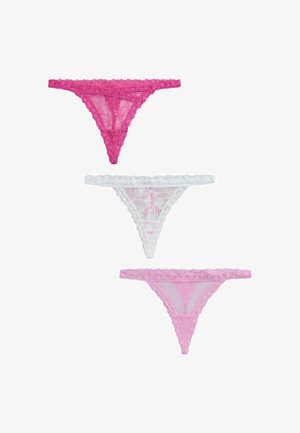 Next, G-STRING FIT - MESH AND LACE KNICKERS 3 PACK . - String-Tanga - pink white