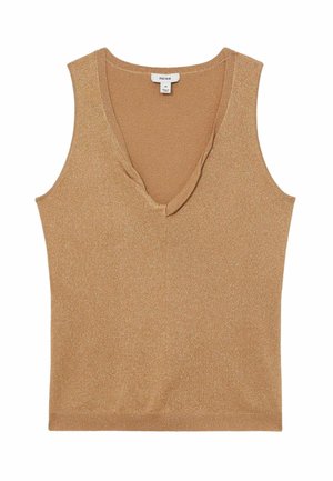 Reiss REGULAR FIT TWIST NECKLINE - Top - gold-coloured