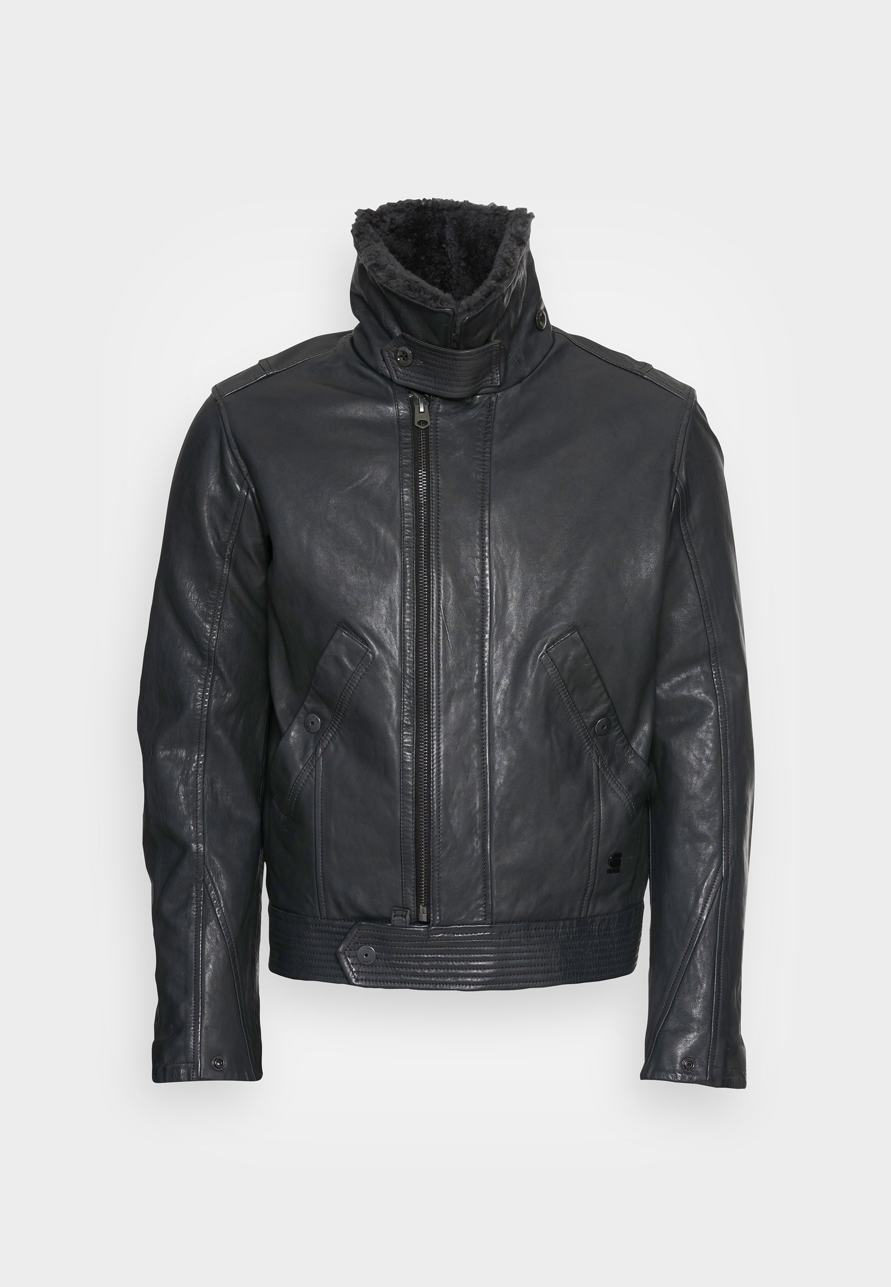 G-Star Leather jacket - cloack/olive 