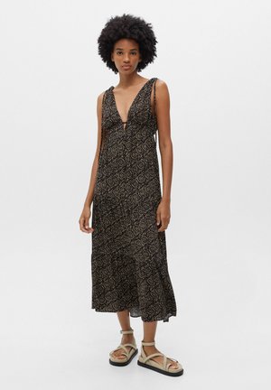 MIDI WITH WIDE STRAPS - Denní šaty - mottled black