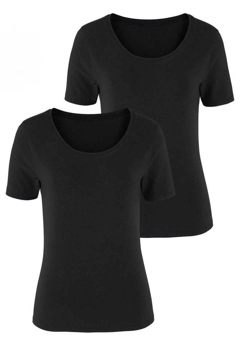 LASCANA - 2er-Pack - T-shirt basic - schwarz, Ingrandire