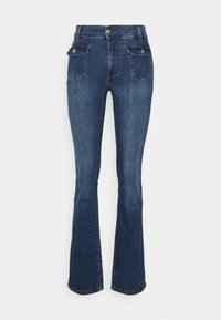 ONLEBBA HW POCKET SWEET FLARED  - Flared Jeans - dark blue denim