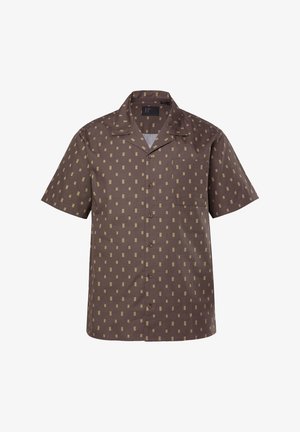 JP1880, SHIRT, SHORT SLEEVE, CUBA COLLAR, ALL-OVER PRINT, CUBA FIT, UP TO 8 XL - Overhemd - mocha