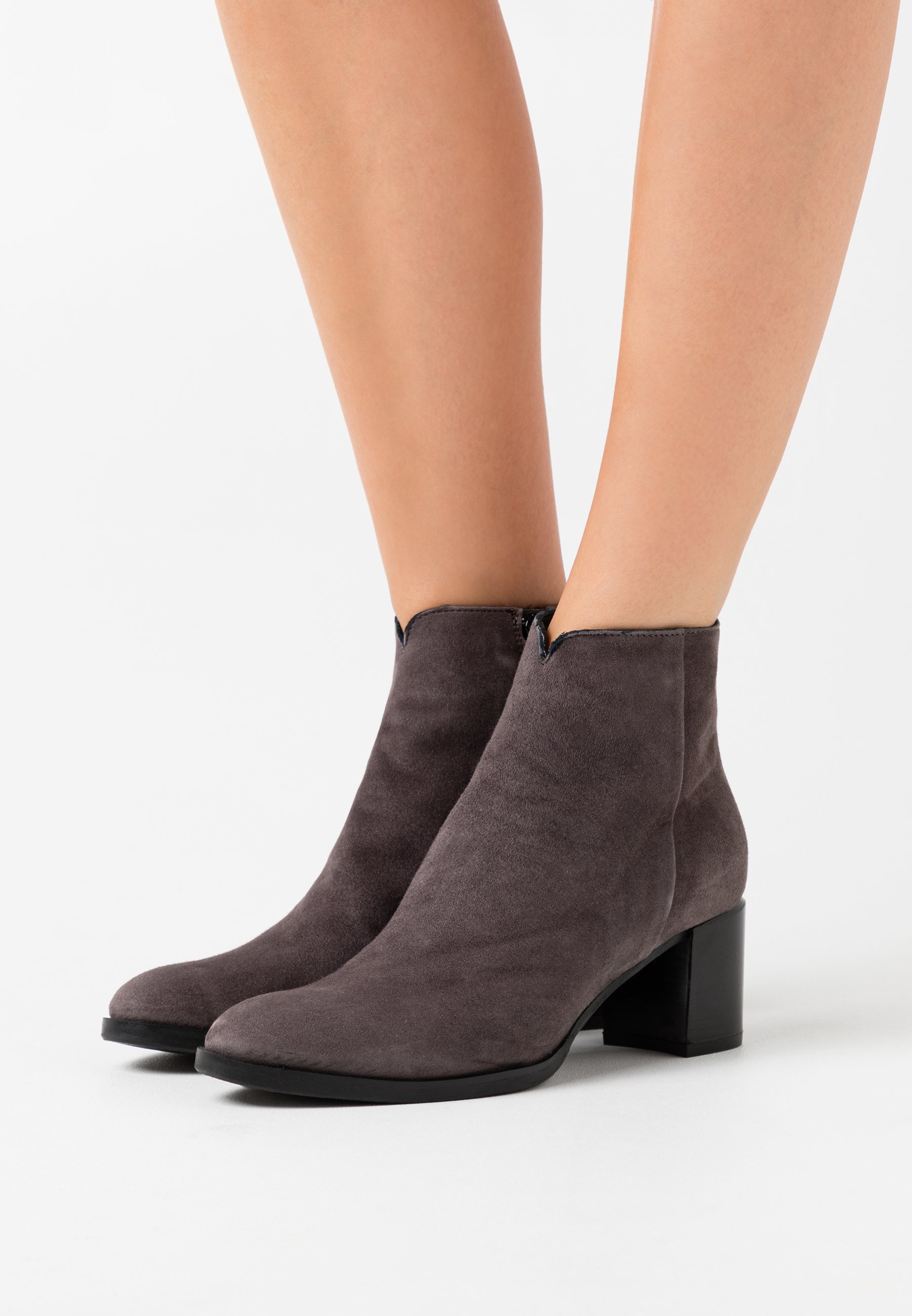taupe flat ankle boots