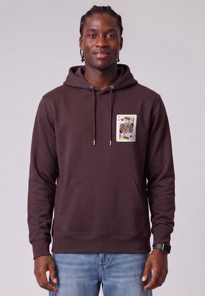 watapparel, KÖNIG DER HERZEN UNISEX - Kapuzenpullover - red brown