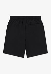 Fekete rövidnadrág puha anyagból, gumis derékrésszel és egy hátsó zsebel. Egyszerű kialakítás tiszta kivitelben.