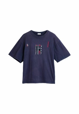 Desigual, EMBROIDERED KNIT T-SHIRT - Camiseta estampada - blue