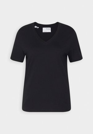 SLFESSENTIAL V NECK TEE - T-paita - black