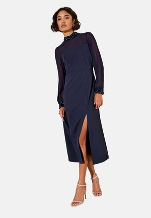 REGULAR FIT - SEQUIN TRIM MIDI - Jurk - navy blue