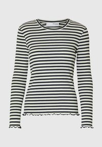 SLFANNA CREW NECK TEE - Long sleeved top - dark sapphire stripes w snow white stripes