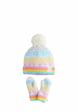 SET - Gloves - pastel rainbow fairisle