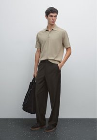 Massimo Dutti SHORT SLEEVE POLO COLLAR - Polotričko - light green