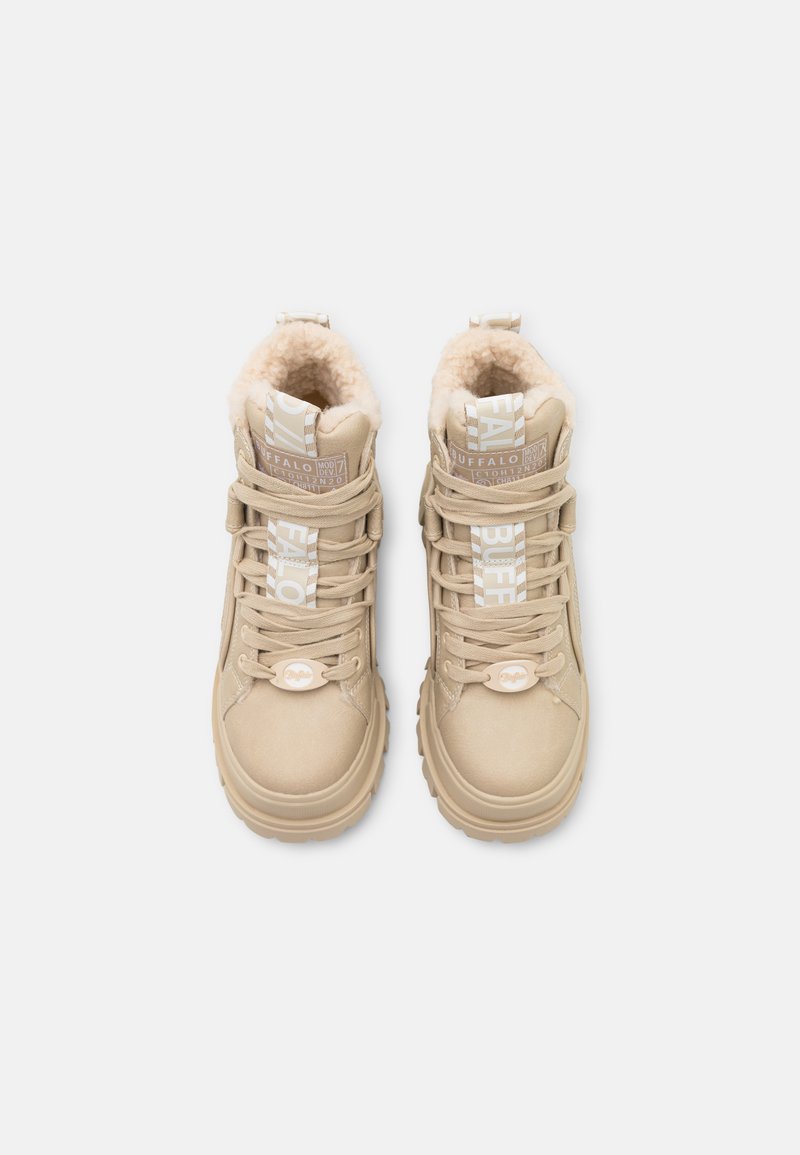 Buffalo ASPHA MID WARM Lace-up ankle boots beige Zalando