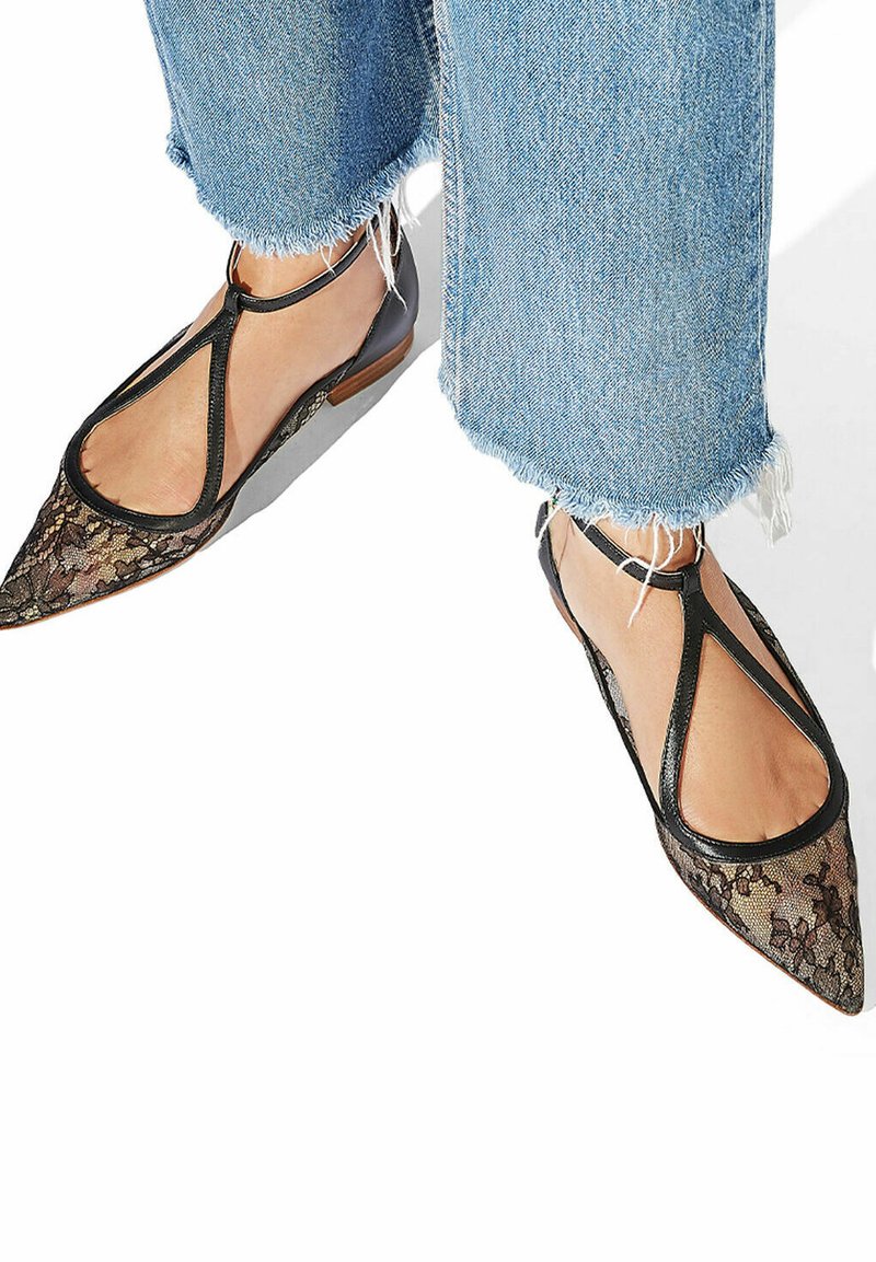 Scarosso PIZZO - Bailarinas con hebilla - black  lace