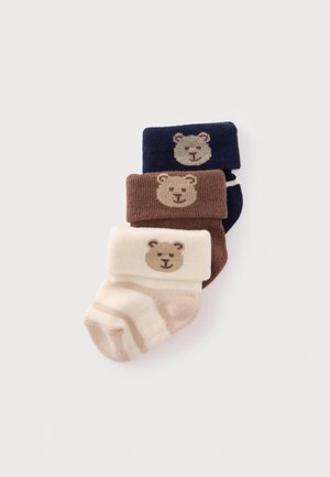 GAP, FOLDOVER UNISEX 3 PACK - Чорапи - brown/beige/black