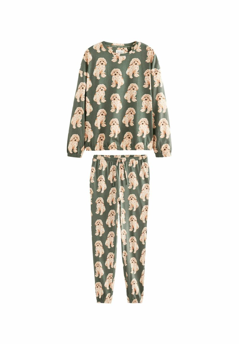 Next TALL - REGULAR FIT SET - Komplet pidžame - sage green charlie the cockapoo
