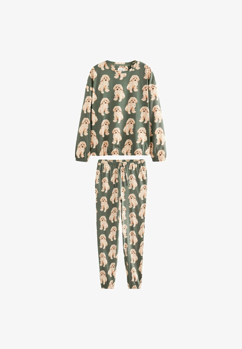 Next TALL - REGULAR FIT SET - Pyjama set - sage green charlie the cockapoo