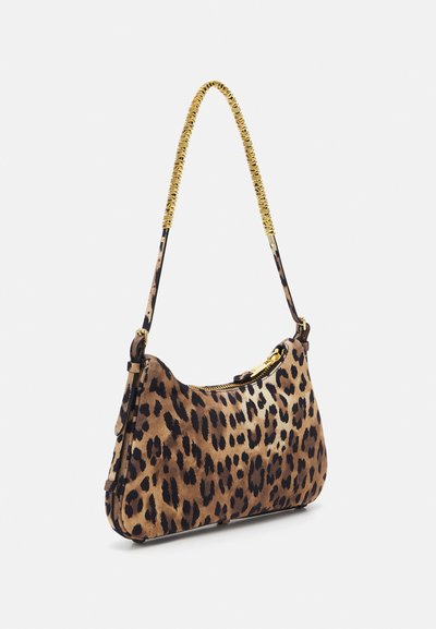 MOSCHINO MINI LETTERING LEOPARD PRINT - Sac à main - brown