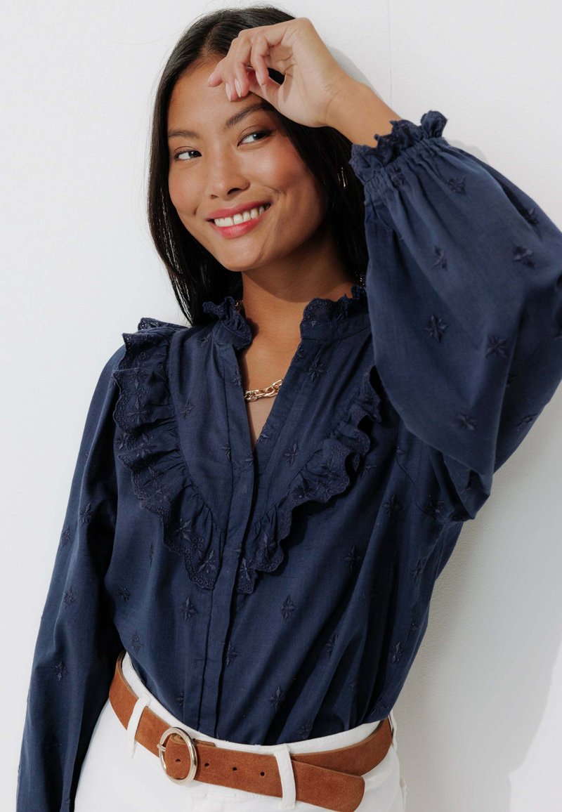 Chemisier Blouse Femme Bleu Taille M – Marque Dégriffée – Neuf