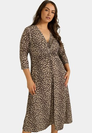 Evans, PLUS SIZE MIDI DRESSES - Jerseyjurk - chocolate