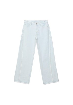 Stradivarius, LOW-WAIST WIDE-LEG REWORK JEANS - Jean boyfriend - mottled light blue