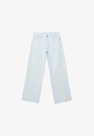 Stradivarius, LOW-WAIST WIDE-LEG REWORK JEANS - Jean boyfriend - mottled light blue