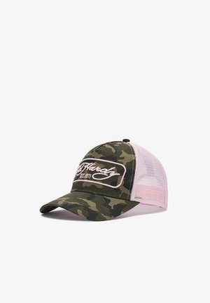 Ed Hardy, UNISEX 1971 CAMO 5 PANEL TRUCKER CAP - Cap - green