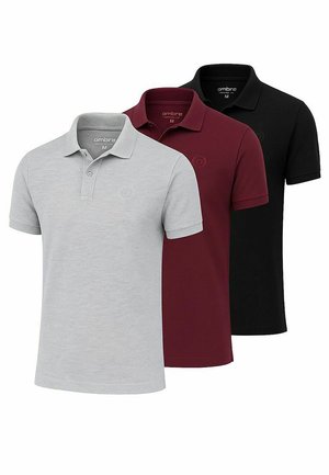 SET OF 3  - Poloshirts - grey black burgundy